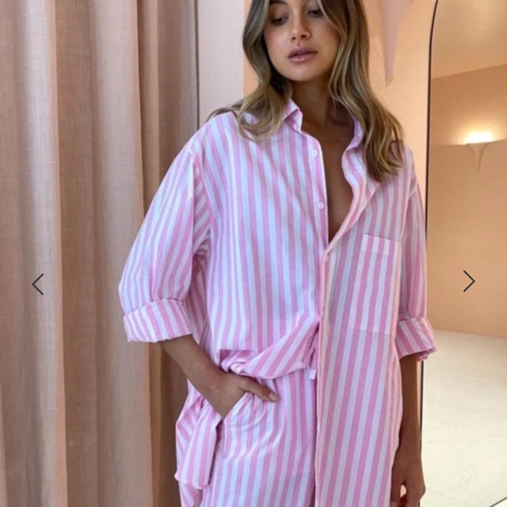 Blanca Line Pink and White Striped Blouse 100 % cotton